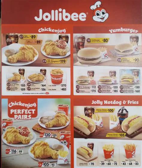 Jollibee menu price 2022.